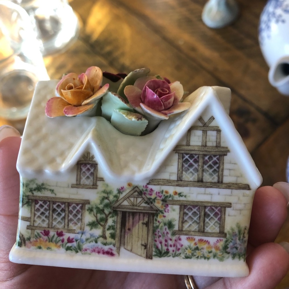 Vintage cottagecore house figurine